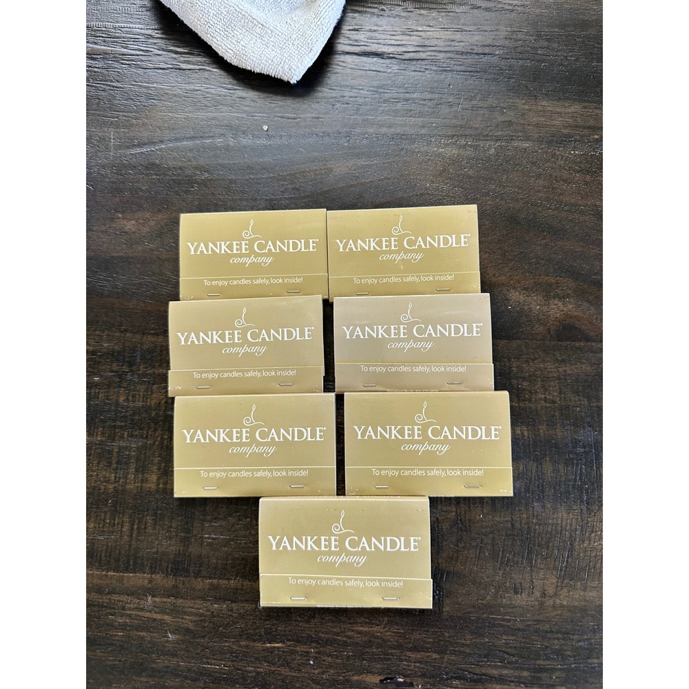 Lot of 7 Yankee Candle Company Matchbooks Vintage Gold White Collectible Matches